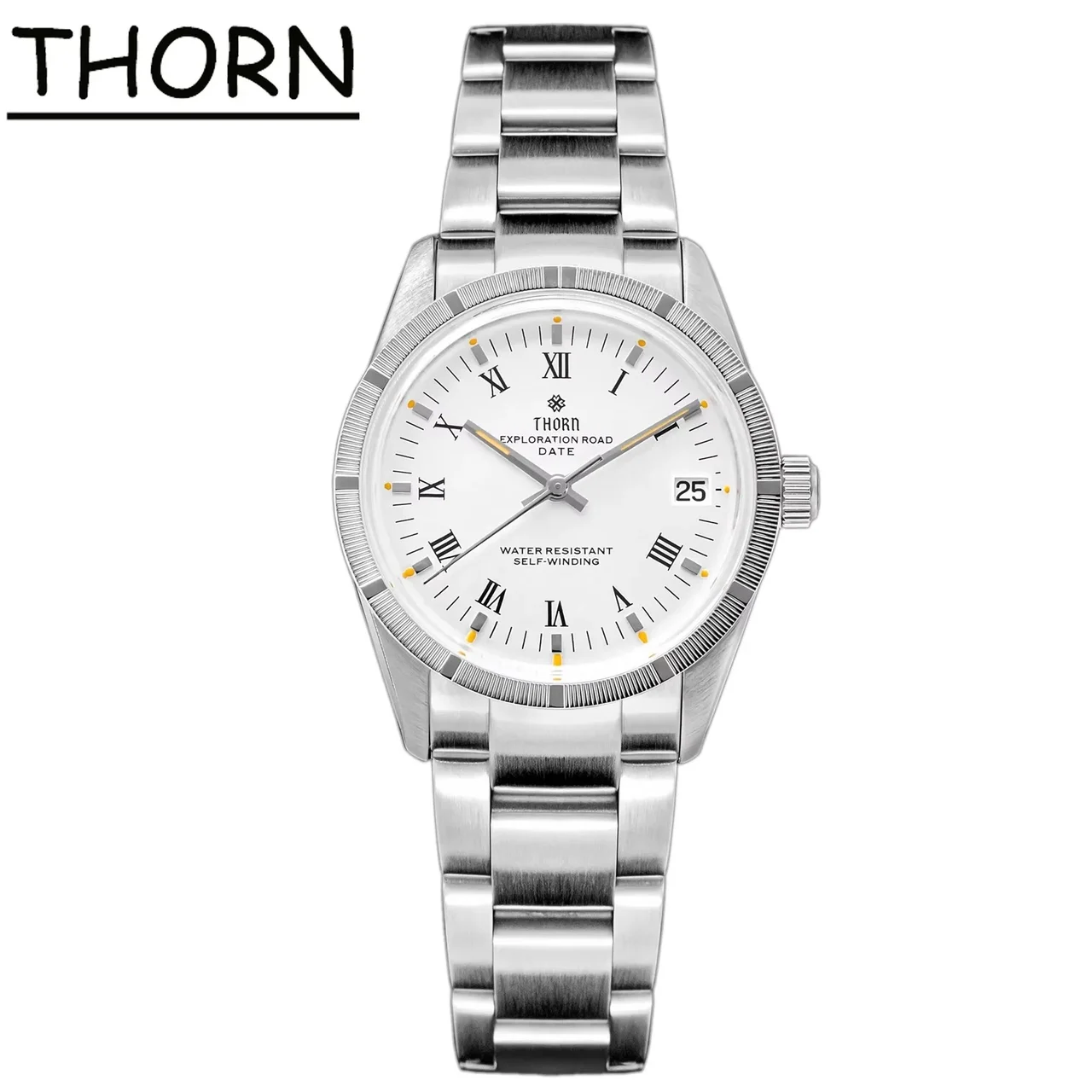 Tandorio Watches THORN T004 Dress Watcg PT5000 Automatic Domed Sapphire Luminous 10Bar 34MM 14:200000080#T004-B 34 mm kol saati