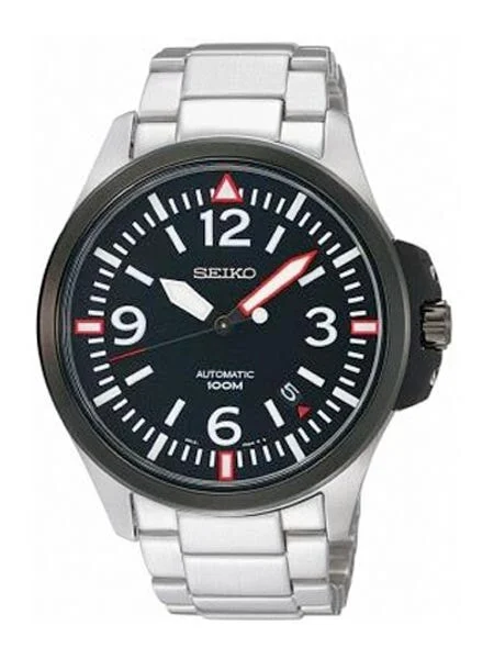 Seiko Stainless Steel 44mm 22-Jewel Self-Winding Sport Watch #SRP027K1 44 mm kol saati