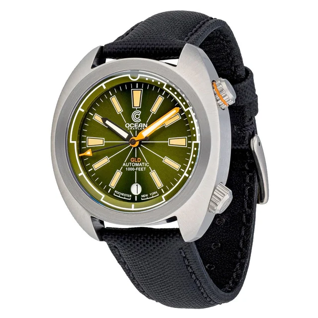 Ocean Crawler Great Lakes Diver with Green Dial #OC-GL-V2-GR kol saati