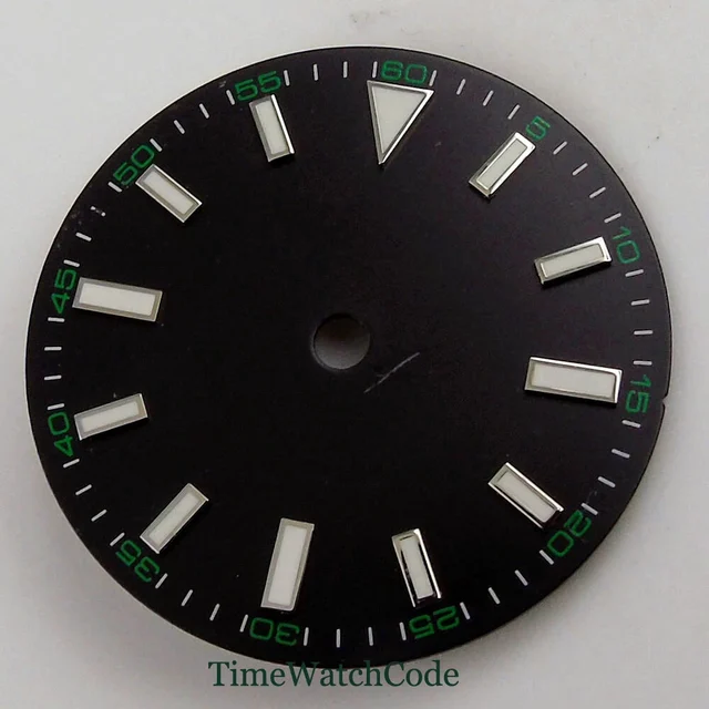 Tandorio Sterile 29mm Watch Dial ETA2824 PT5000 NH35 Calendar Window Accessories Green Lum