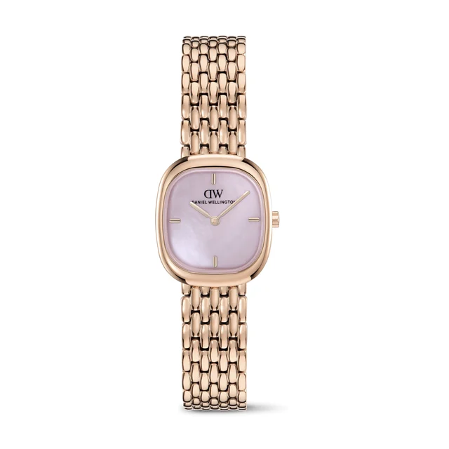 DANIEL WELLINGTON Corta Pink MOP Grain-Link Rose Gold DW00100990 kol saati