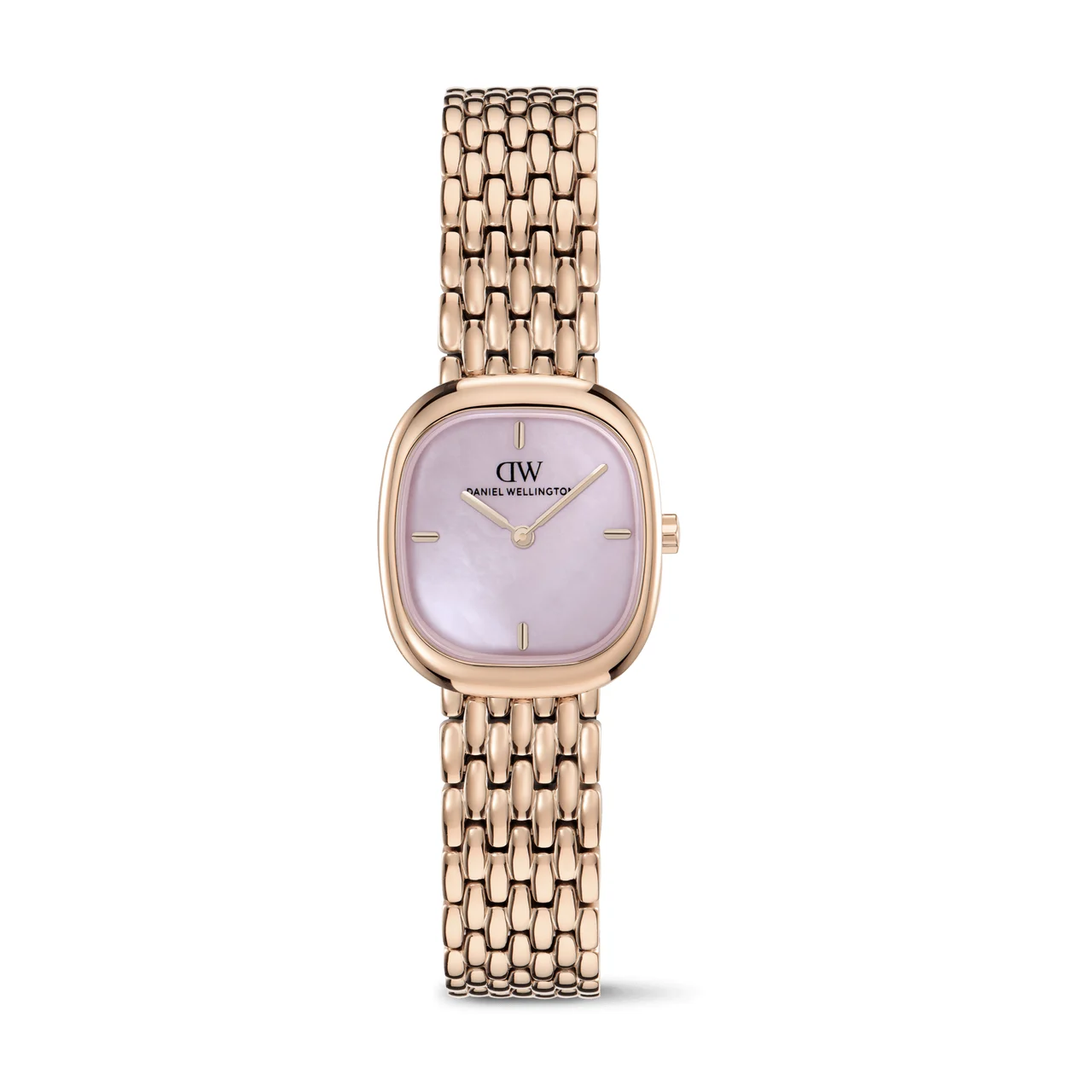 DANIEL WELLINGTON Corta Pink MOP Grain-Link Rose Gold DW00100990 28 mm kol saati