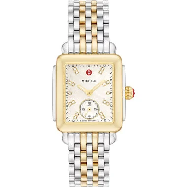 Michele Watches Michele Deco Mid Two-Tone Diamond Dial Watch MWW06V000042 kol saati