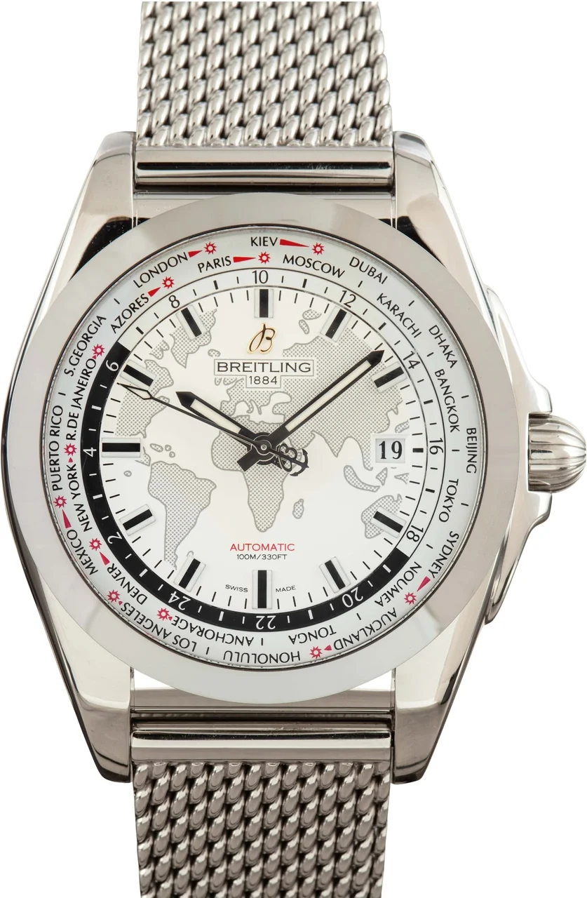 Breitling Galactic Stainless Steel White Dial WB3510 44 mm kol saati