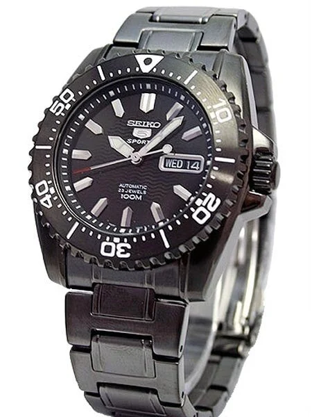 Seiko Sports Automatic Black PVD Watch with Matching Bracelet #SNZG41K1 kol saati