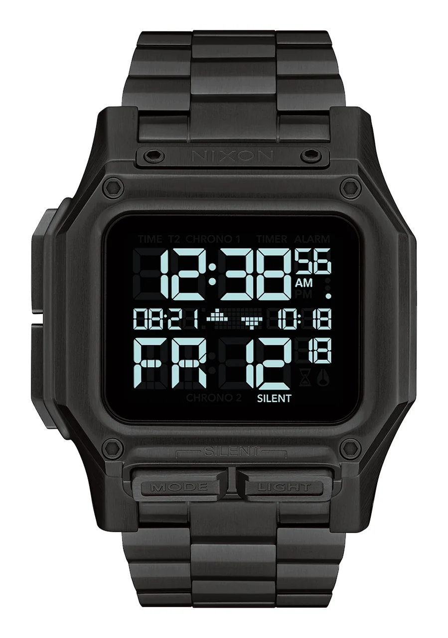 Nixon US Regulus Stainless Steel - All Black A1268-001-00 46 mm kol saati