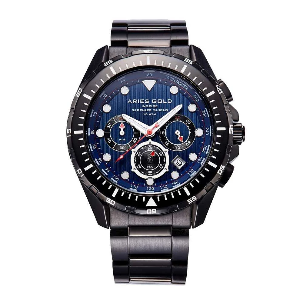 Aries Gold Atlantic G 7002 BK-BU 45 mm kol saati