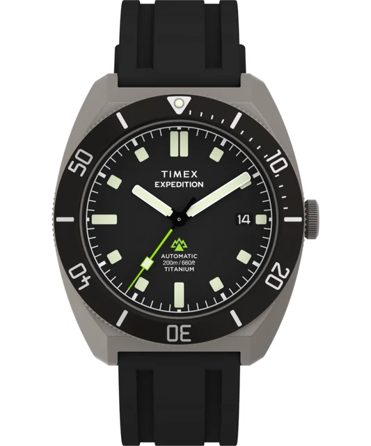 Timex Expedition® Pioneer Titanium Automatic 41mm HNBR Synthetic Rubber Strap Watch TW2Y63