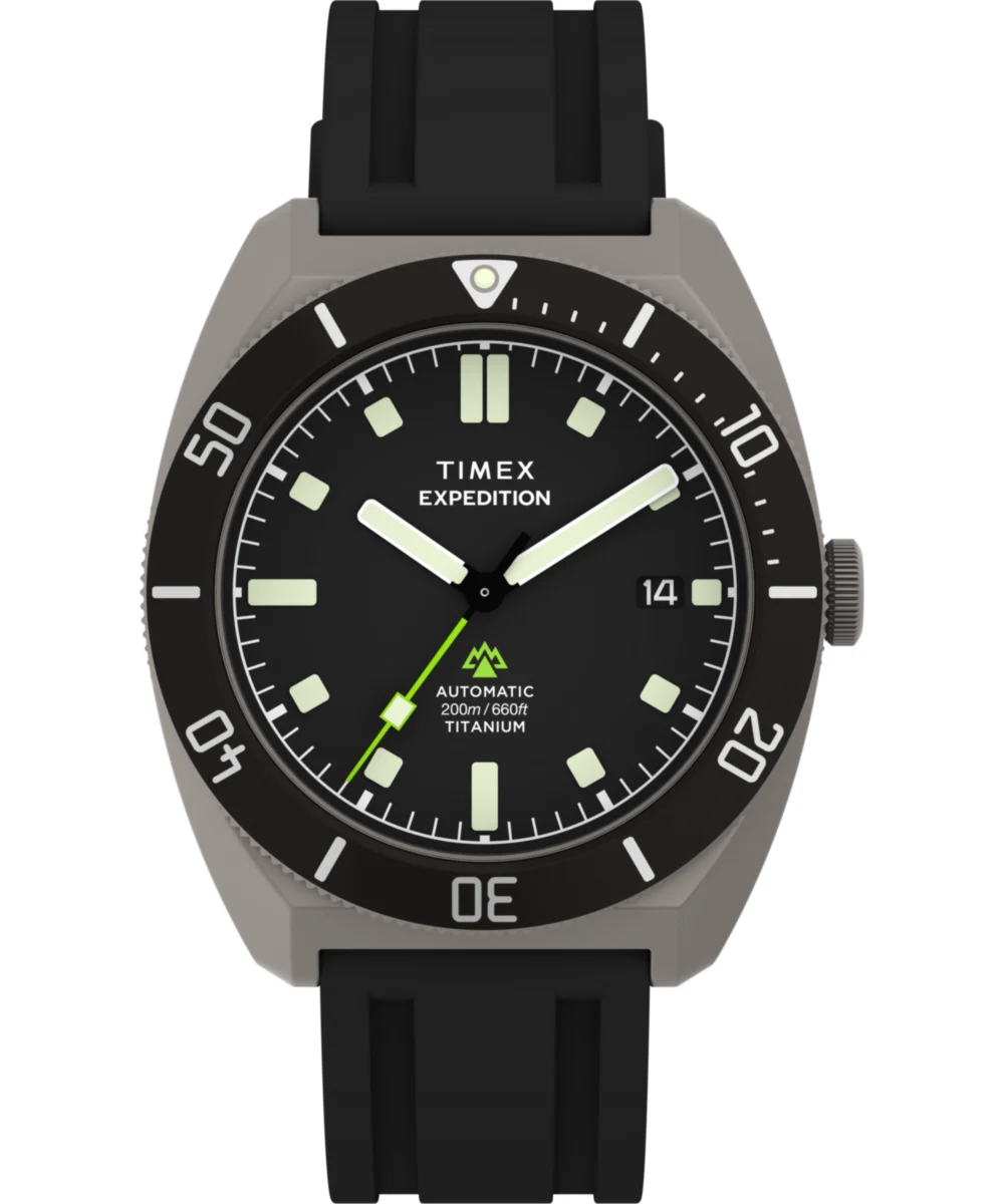 Timex Expedition® Pioneer Titanium Automatic 41mm HNBR Synthetic Rubber Strap Watch TW2Y63600 41 mm kol saati