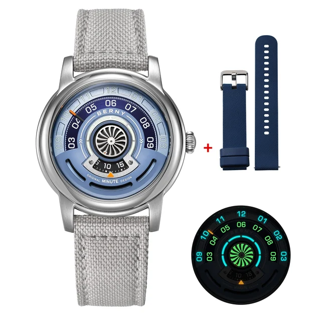 BERNY Original Time-Display 36mm Automatic Watch-AM160L AM160L-C kol saati