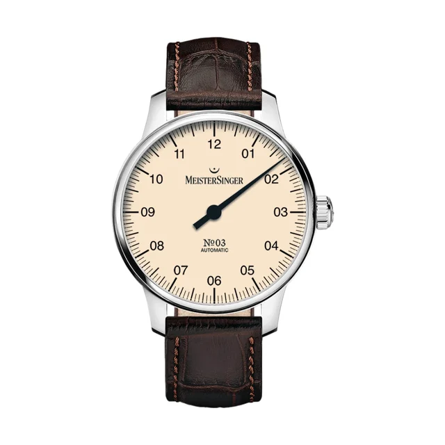 Meistersinger Ivory on Leather Strap BM9903 kol saati