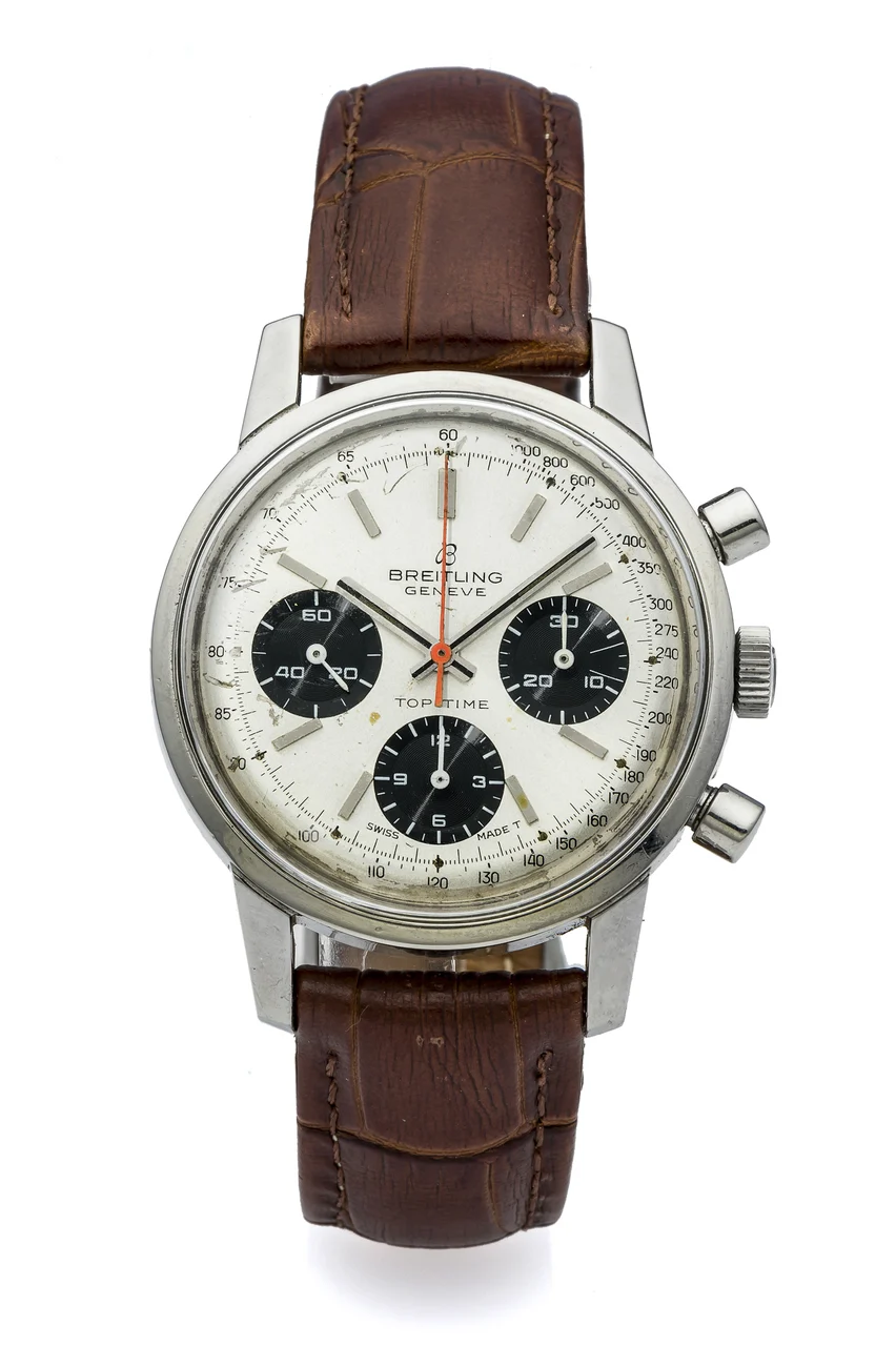 Breitling Top Time BREITLING TOP TIME REF. 810 CHRONOGRAPH STEEL Very fine, manual-winding, stainless steel wristwatch with chronograph. kol saati