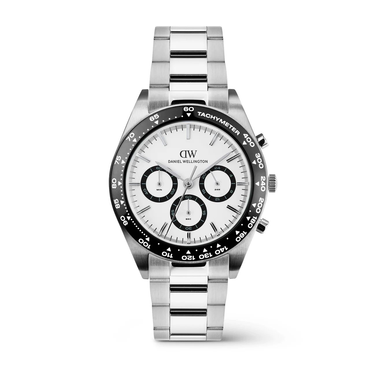 DANIEL WELLINGTON Iconic Tachymeter 3-Link Silver DW00100948 42 mm kol saati