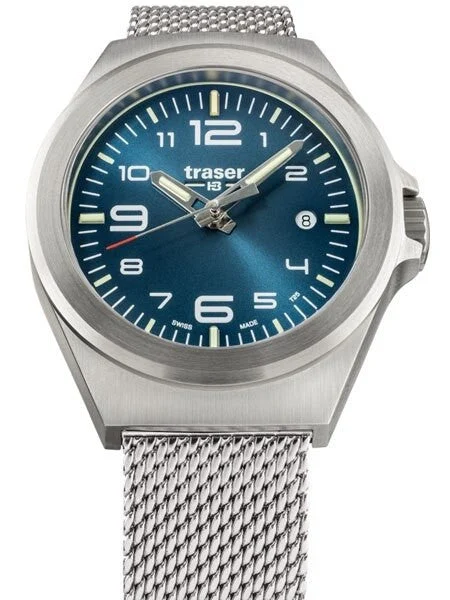 Traser Essential S Blue Dial Watch w/Trigalight + SuperLuminova #108203 kol saati