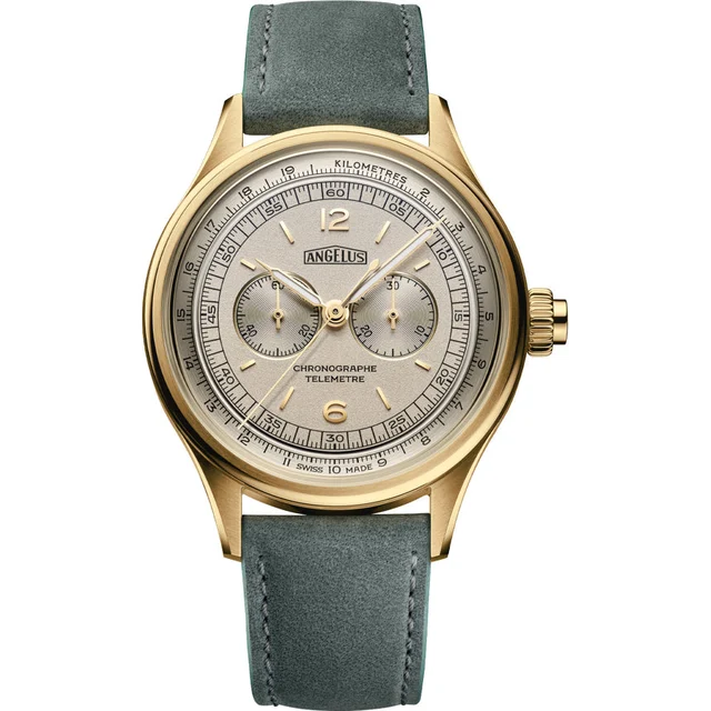 Angelus Chronograph Telemeter Yellow Gold White Dial 0CHCQ.I01A.V010Q kol saati