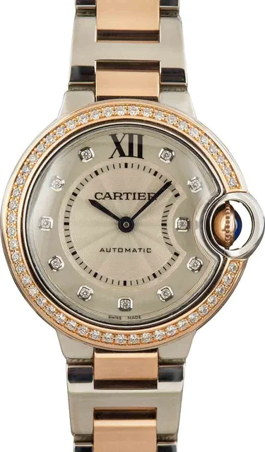 Cartier Ballon Bleu Stainless Steel & 18k Rose Gold WE902077 kol saati