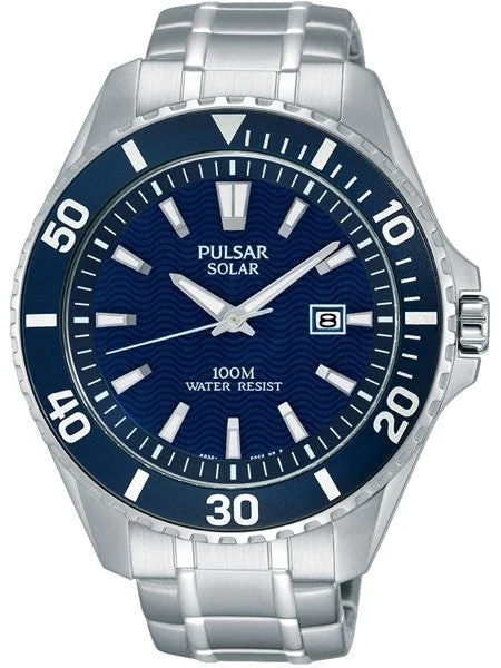 Pulsar Solar Powered Quartz Sport Watch with 44mm Case #PX3067 kol saati
