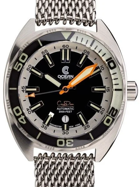 Ocean Crawler Core Swiss Automatic Dive Watch, with Luminous Sapphire Bezel Insert #1293 C