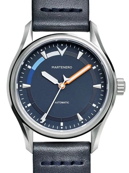 Martenero Founder Automatic Sport Watch with Marine Blue Dial, Sapphire Crystal #FDR007 38 mm kol saati