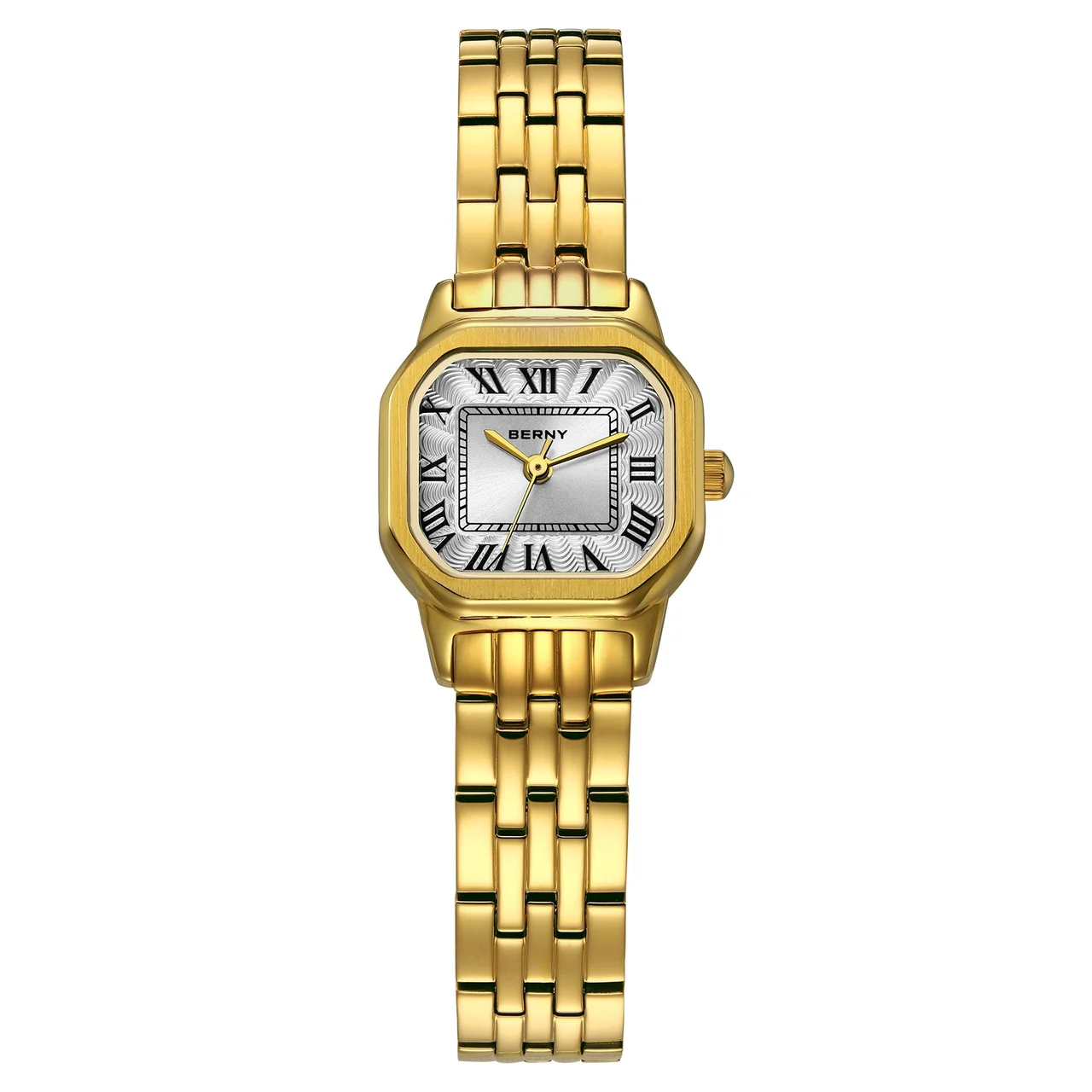 BERNY Women Quartz Square Classic Gold Watch-2961L 2961L-B kol saati