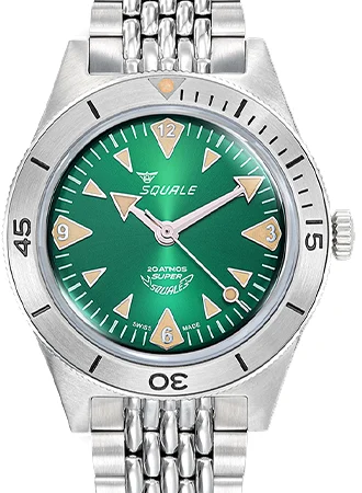 Squale Super- Big Arrows Green - Bracelet SUPERSSAGR.AC/SQ 45 mm kol saati