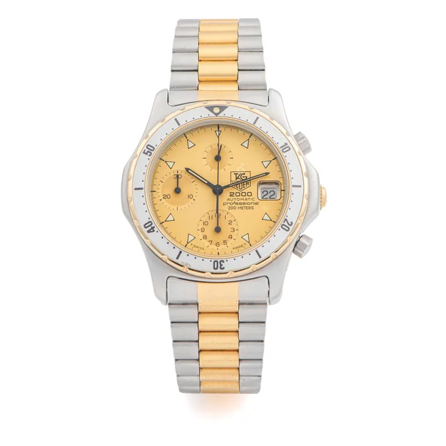 Tag Heuer Ref. 174.006, self-winding, chronograph, minute and hour counters, date; “2000”;