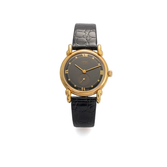 Oris Watch Ref. 7377, two-tone dial; gold-plated metal and stainless steel kol saati