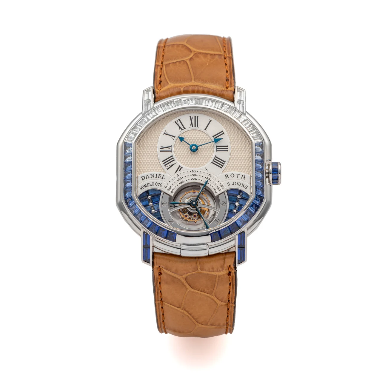 Daniel Roth DANIEL ROTH, REF. 197.X.60, MASTERS DOUBLE FACE, QUANTIEME TOURBILLON, WHITE GOLD kol saati