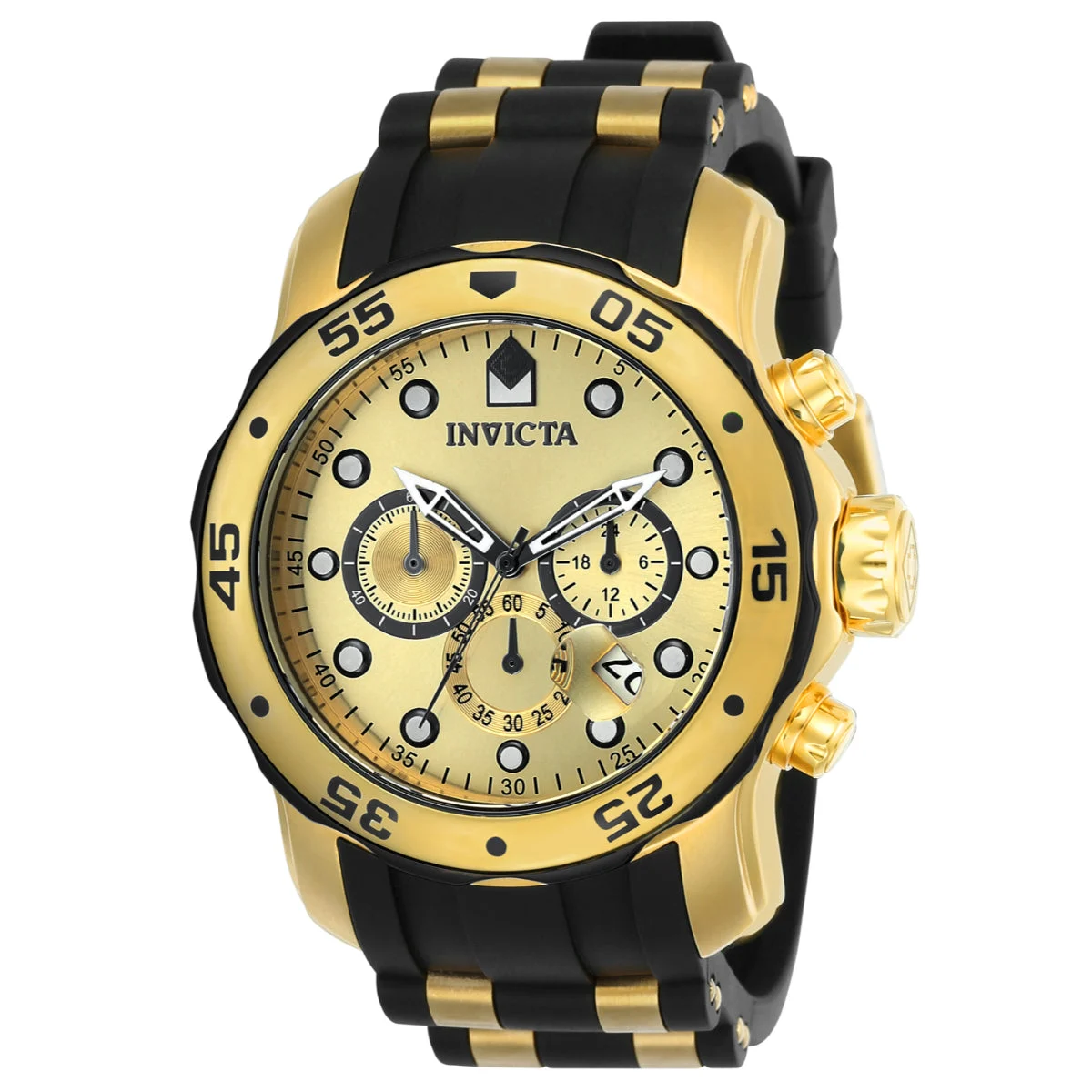Invicta Pro Diver SCUBA Watch - 48mm, Gold, Black (17885) 48 mm kol saati