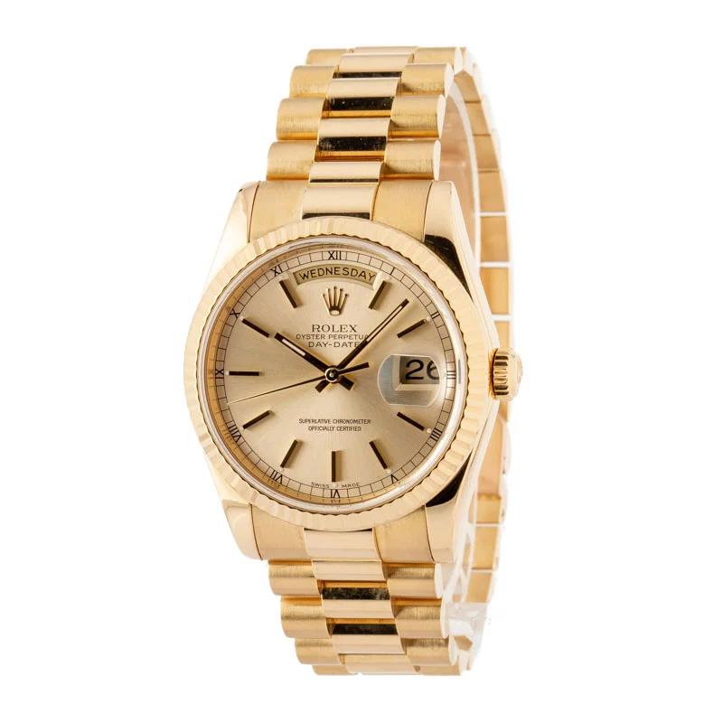 Rolex Day-Date ref 1182380 18k Yellow Gold 118238DD 36 mm kol saati