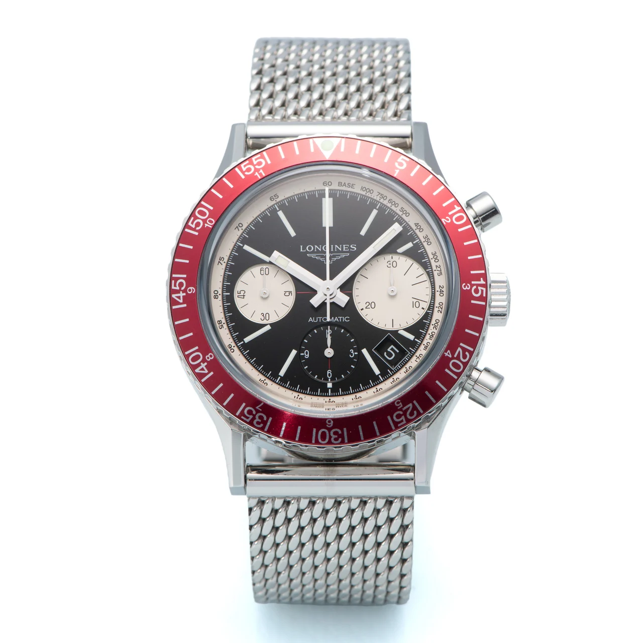 Longines Ref. L2.808.4, large self-winding diver’s chronograph, minute and hour counters, date; “Heritage Diver 1967”; stainless steel kol saati