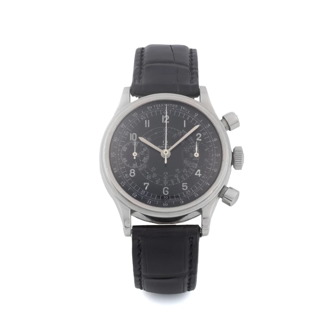 OMEGA OMEGA, REF. 2077 33.3 CHRO, BLACK DIAL OVERSIZE, STEEL kol saati