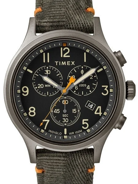 Timex Allied Quartz Chronograph Watch with INDIGLO Night-Light #TW2R60200VQ 42 mm kol saati