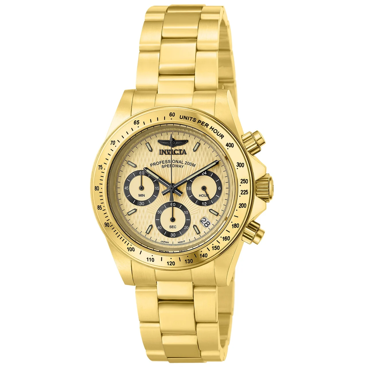 Invicta Speedway Velisque Watch - 39.5mm, Gold (14929) 39.5 mm kol saati