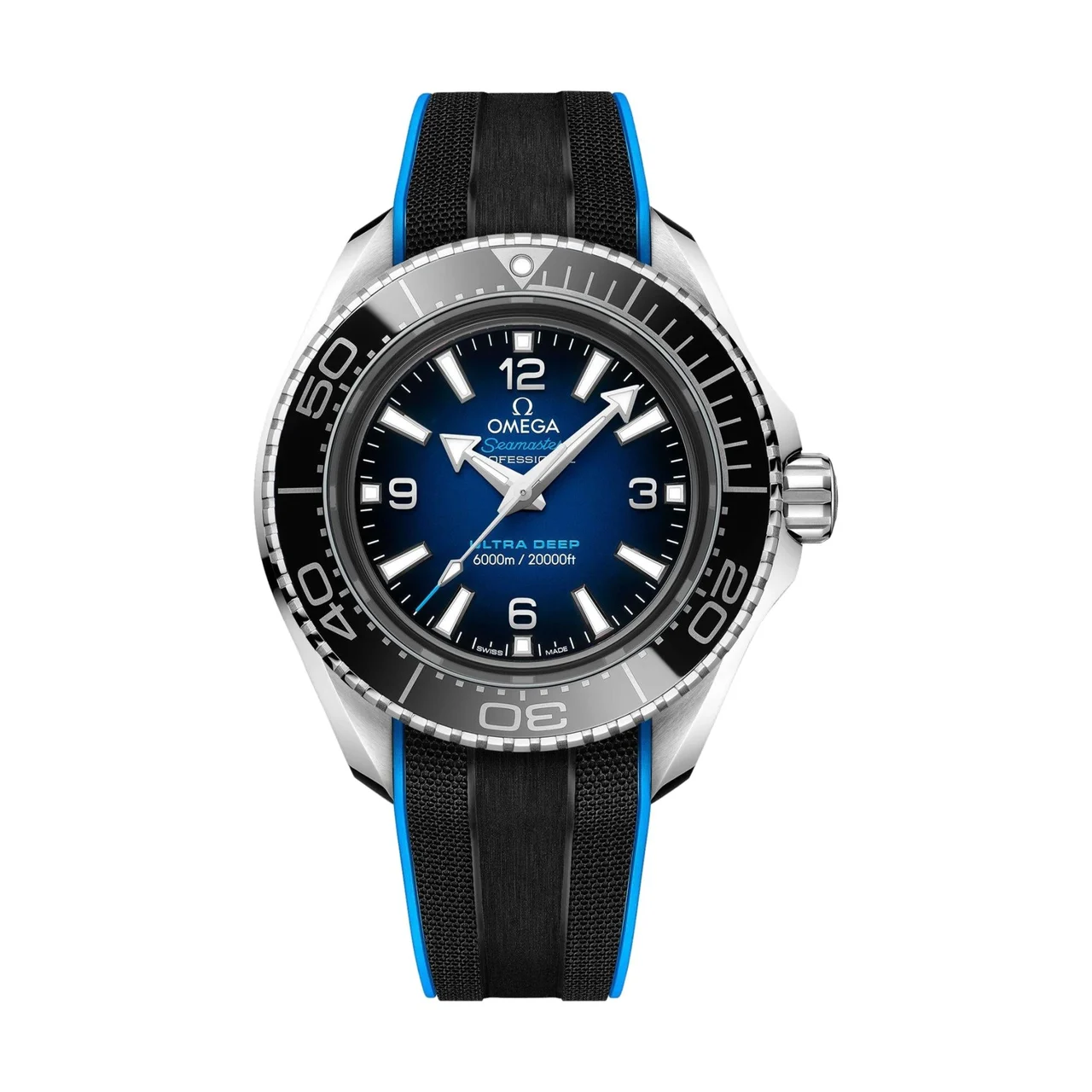 OMEGA Seamaster Planet Ocean Ultra Deep 6000M 45.5mm- Blue on Rubber Strap O21532462103001 45.5 mm kol saati