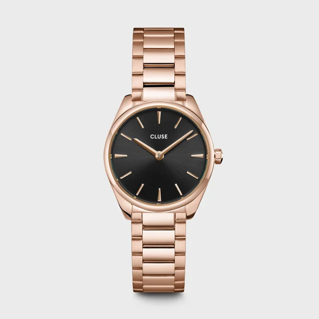 CLUSE Féroce Mini Watch Steel, Black, Rose Gold Colour CW11703 kol saati