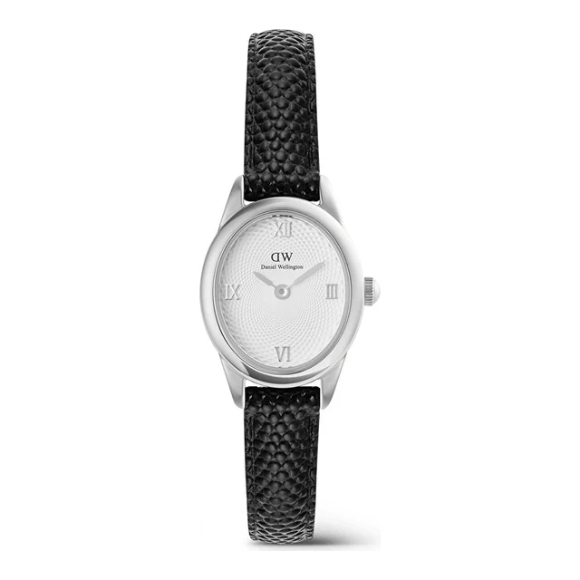 DANIEL WELLINGTON Ophelia Mini Black Lizard White Guilloché S DW00600887 kol saati