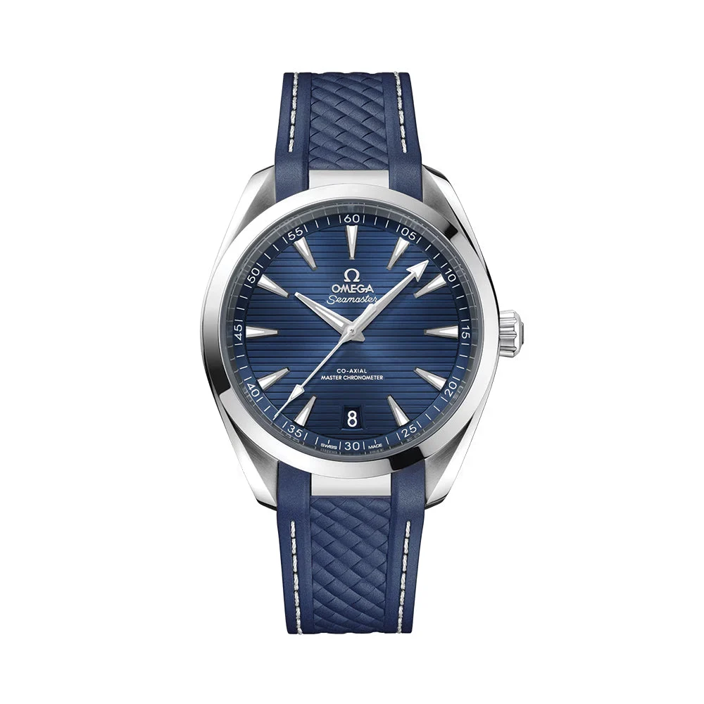 OMEGA Seamaster Aqua Terra 150M 41mm - Blue on Rubber Strap O22012412103007 41 mm kol saati
