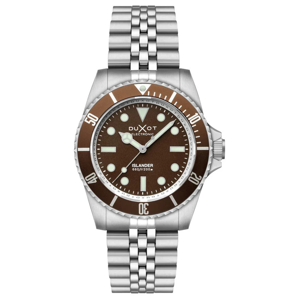 Duxot Islander Atlantica Electronic Dive Watch with Brown Dial #DX-2070-LIW55 kol saati
