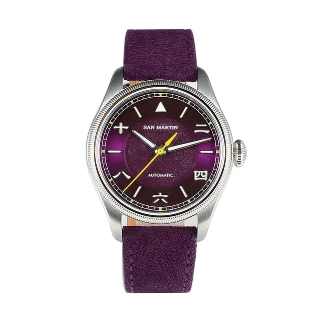 San Martin Men Automatic Watch 39.5mm Pilot Mechanical Wrist kol saati