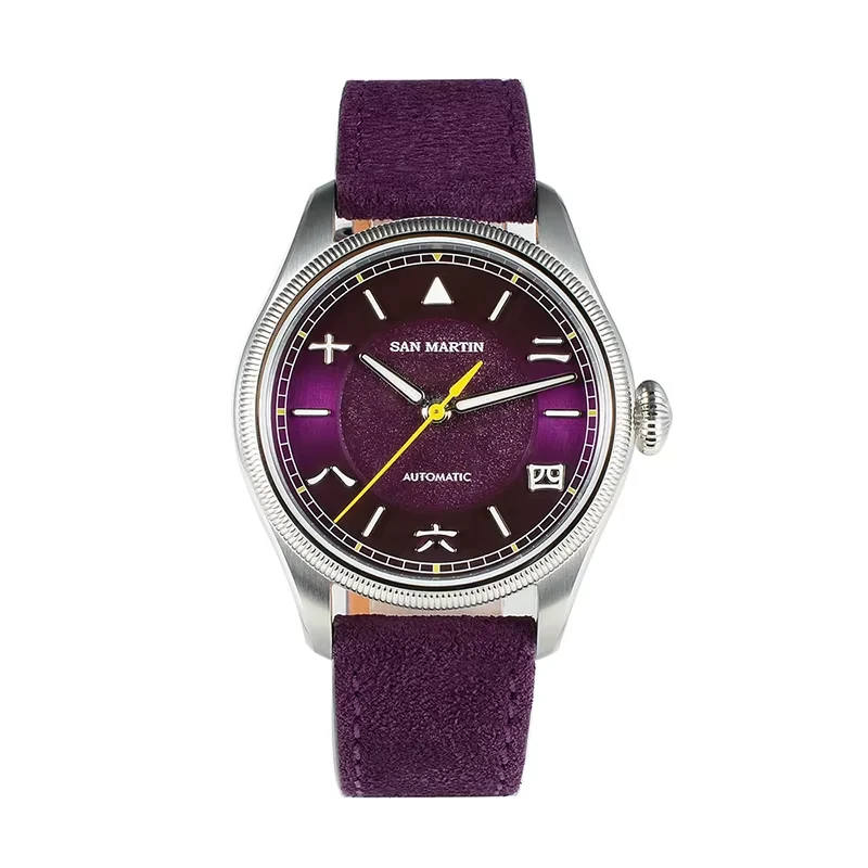 San Martin Men Automatic Watch 39.5mm Pilot Mechanical Wrist 40 mm kol saati