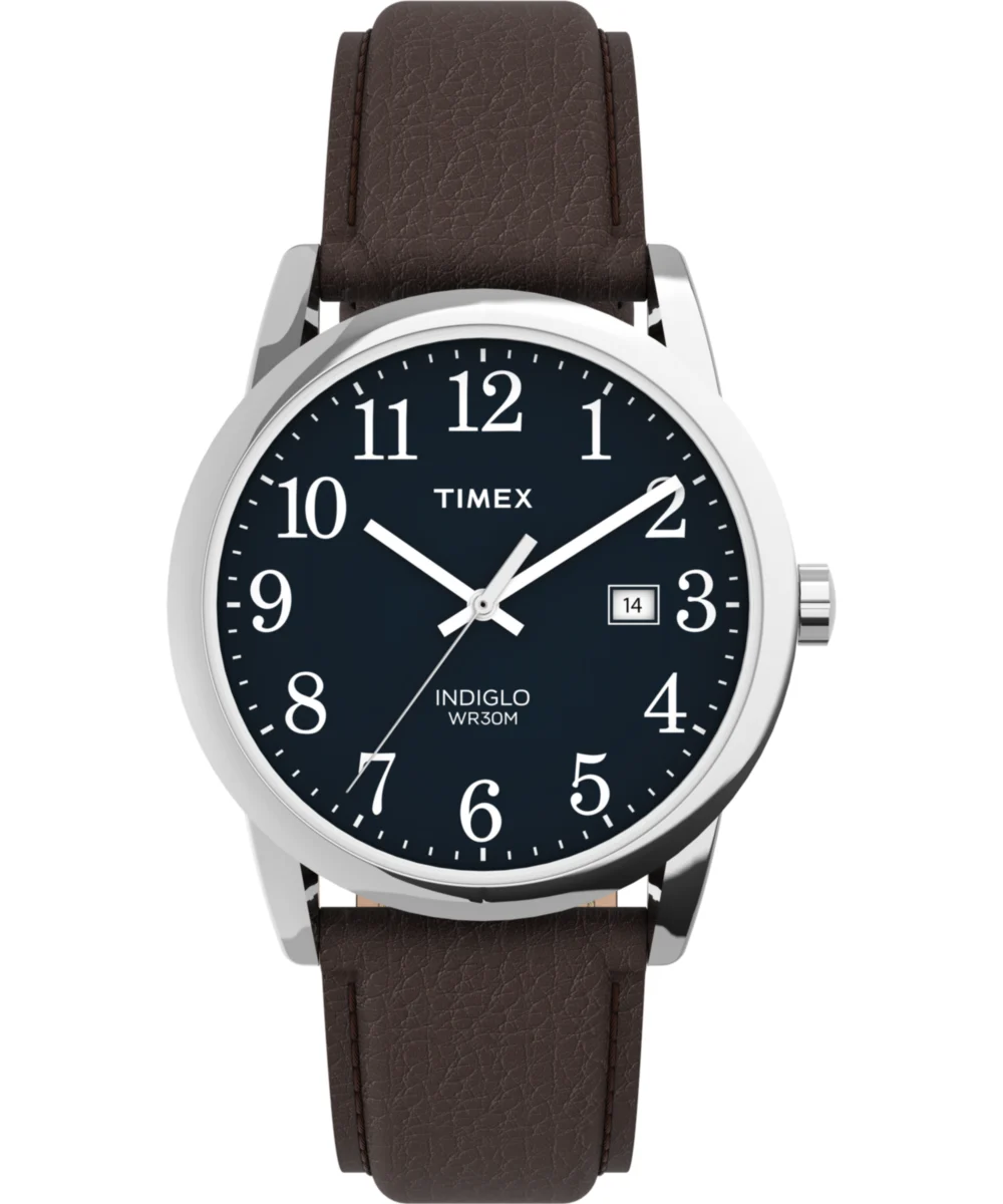 Timex Easy Reader 38mm Leather Strap Watch TW2P759009J 38 mm kol saati