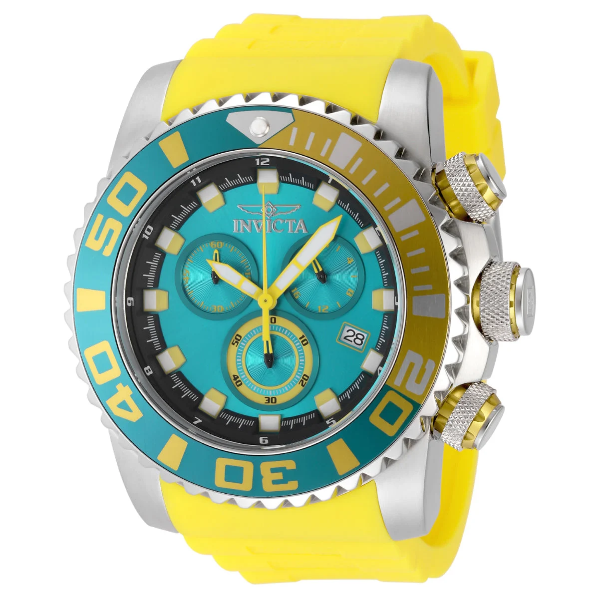 Invicta Sea Hunter Benthonic Watch - 52mm. Yellow (48983) 52 mm kol saati