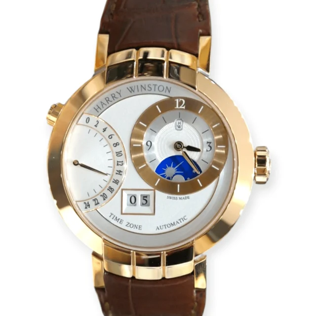 Harry Winston Premier Excenter TimeZone Rose Gold Pre-Owned Harry Winston Premier Excenter