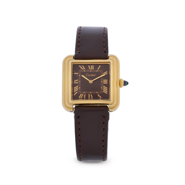 Cartier CARTIER, REF. 5512117, STEPPED TANK, 18K YELLOW GOLD ELECTROPLATED kol saati