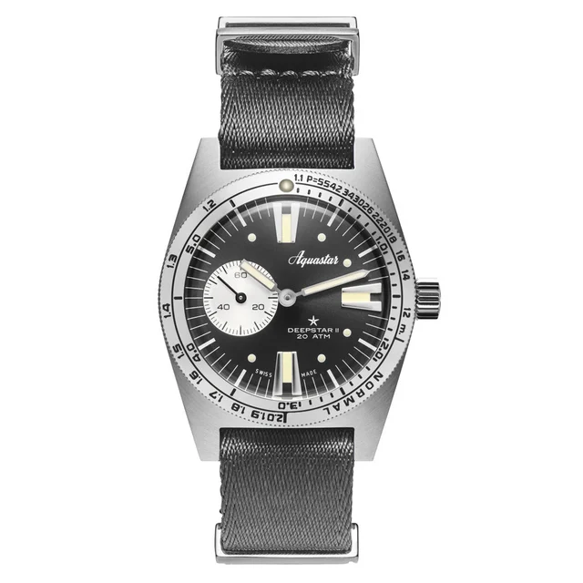 Aquastar Deepstar II Dive Watch with Steel Grey Dial #AS-776033 kol saati