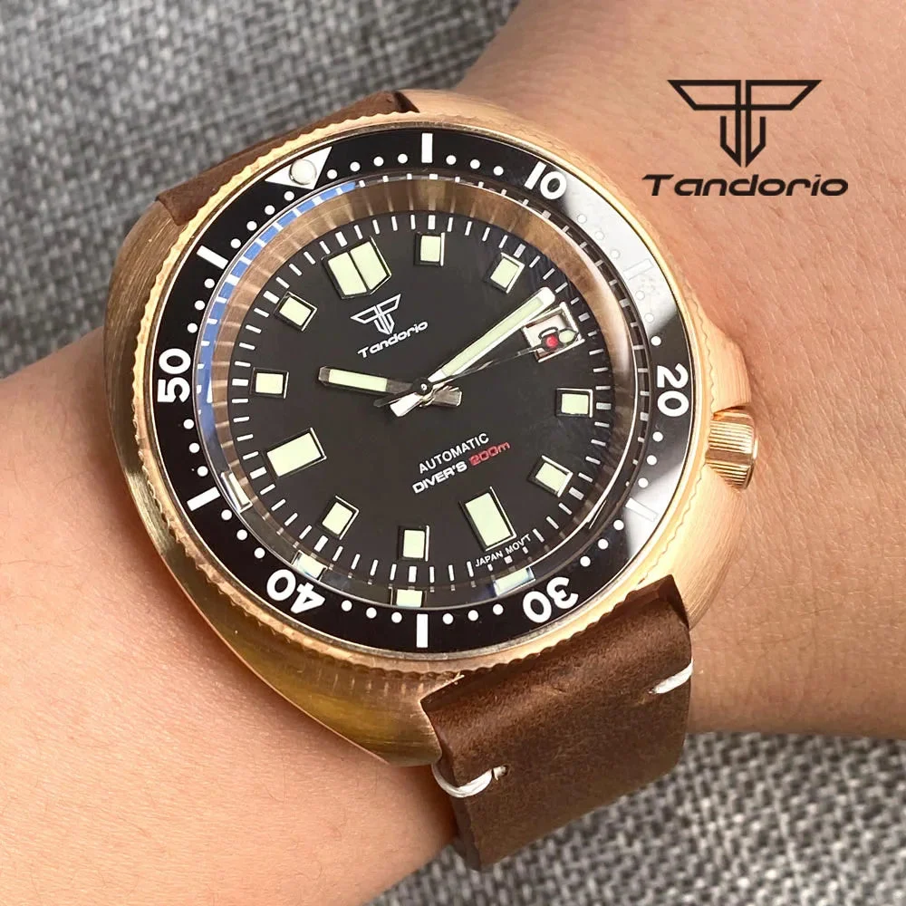 Tandorio Watches Tandorio CUSN8 Solid Bronze Turtle Watch TD239 PT5000 NH35A 44mm 20bar diver Sapphire 14:100013777#no logo;5:56964930#NH35 movement 44 mm kol saati