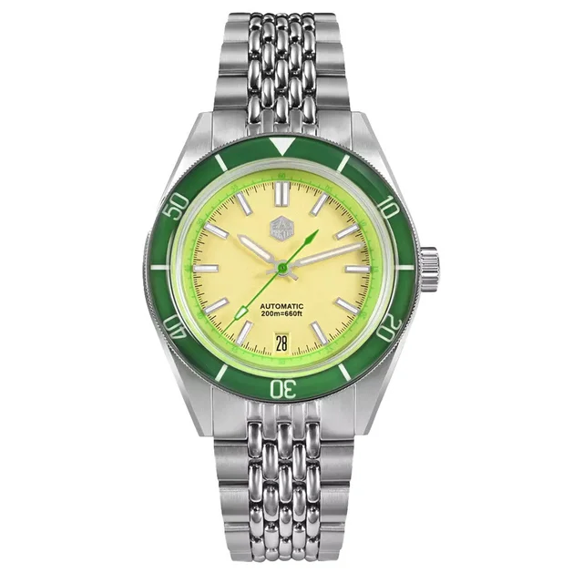 San Martin Watches San Martin 39.5mm Automatic Dive Watch with Yellow Dial #SN0116-C kol s