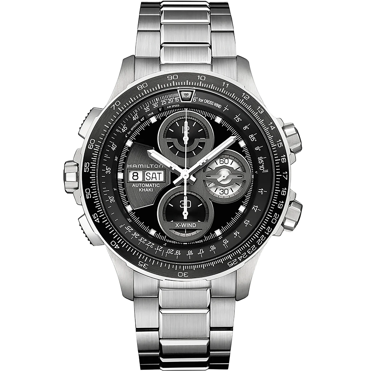 Hamilton Khaki Aviation Khaki X Wind Auto Chrono H77766131 45 mm kol saati