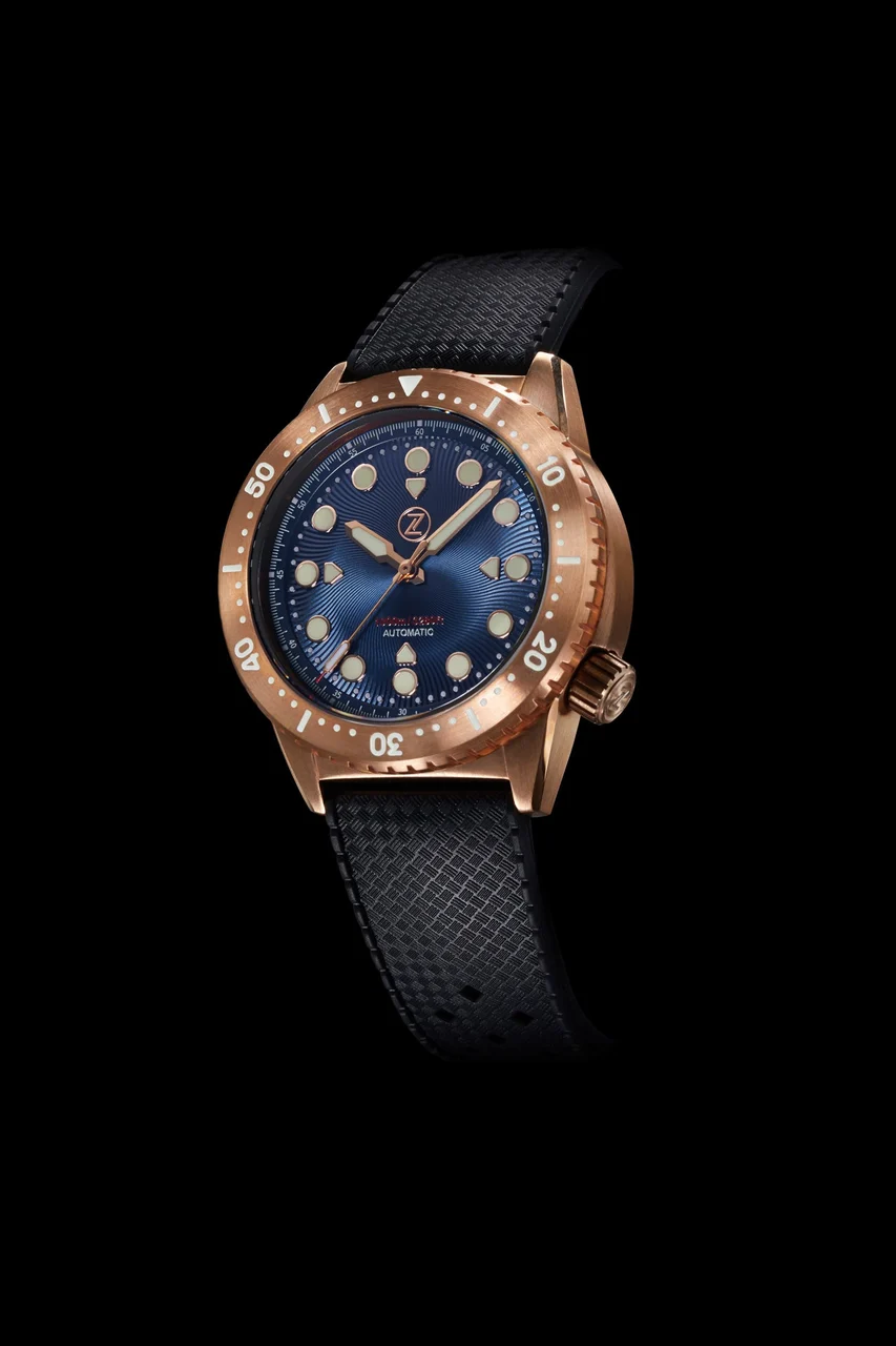 Zelos Great White 1000m Bronze Cobalt Blue 22 mm kol saati